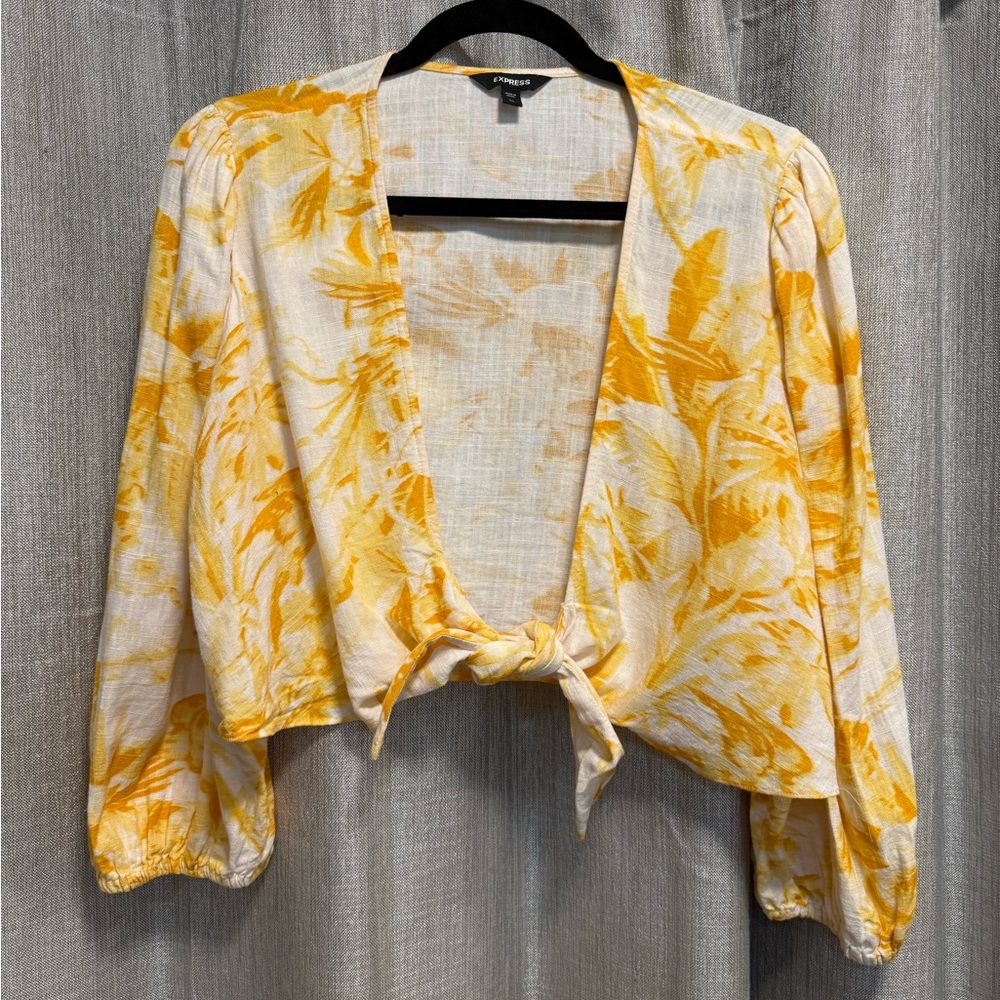 Express Yellow and White Blouse